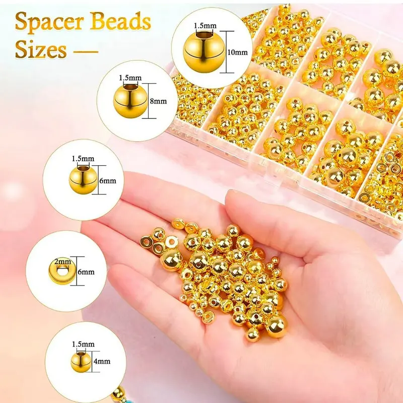 Jewelry Making Tutorial - 1000pcs Golden Spacer Beads Kit CCB