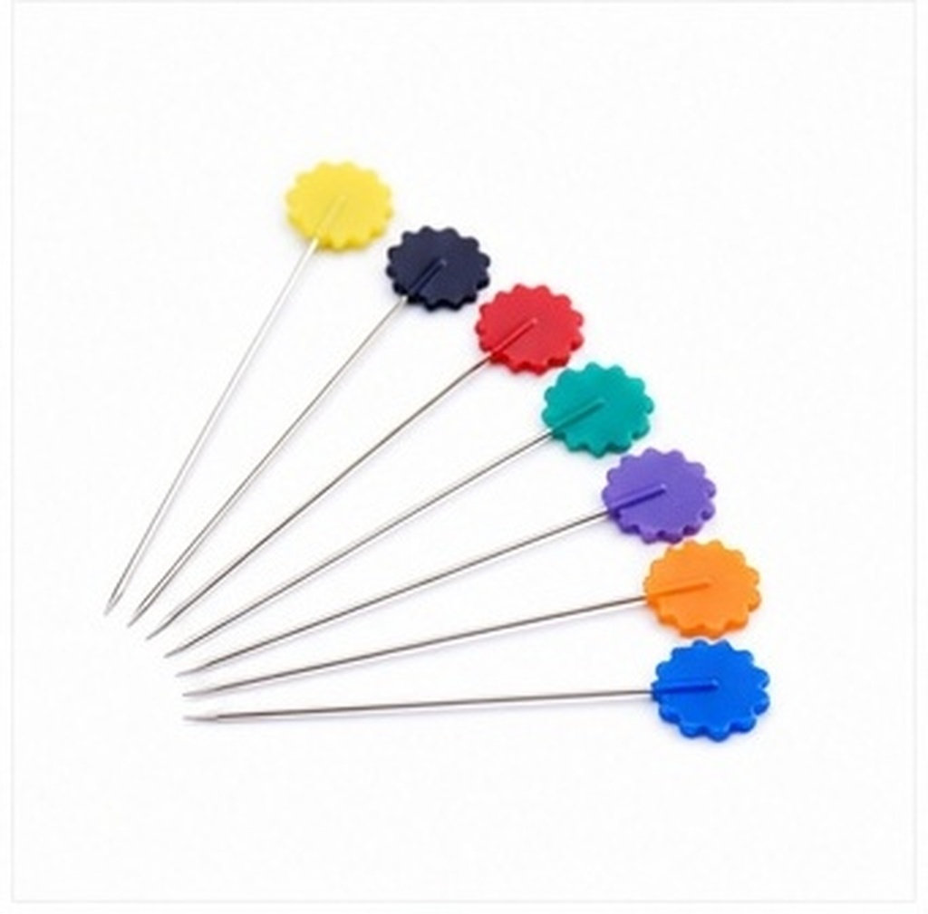 Head Pin Assorted - 50Pcs Assorted Color Flat Flower Head