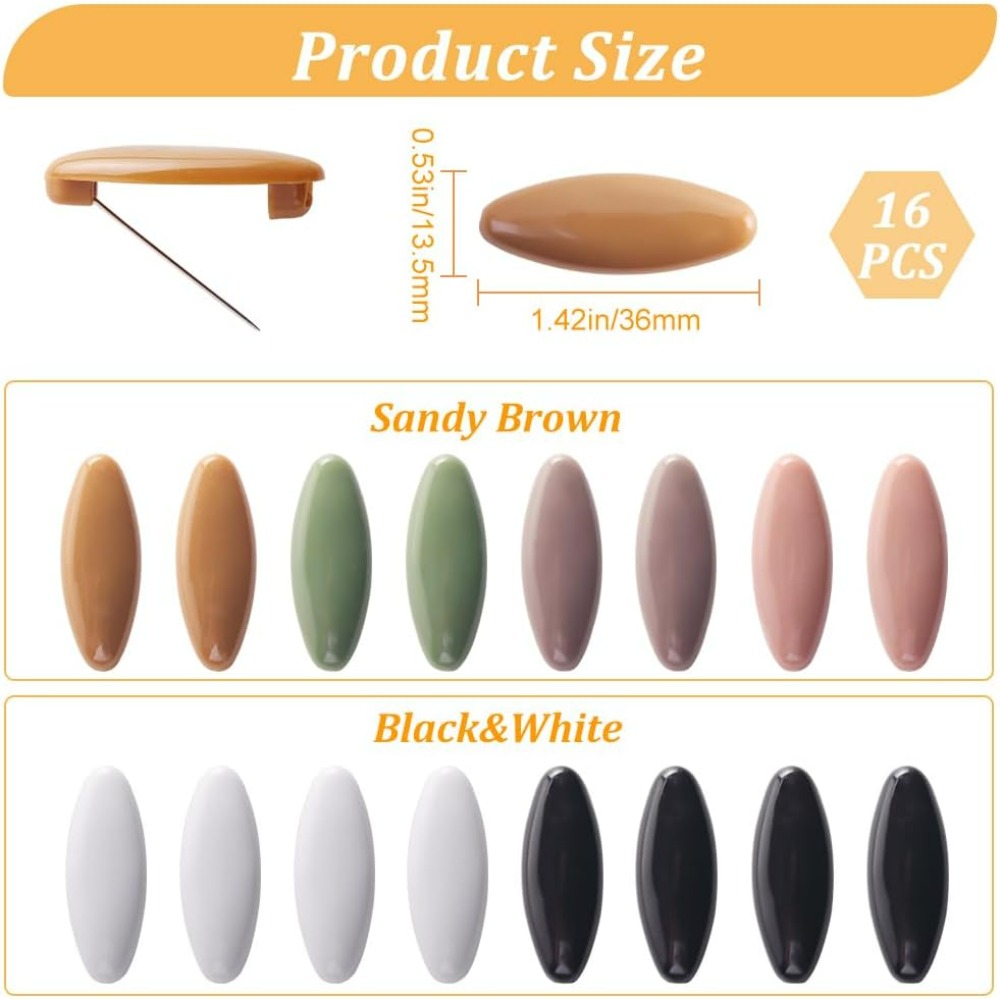 16Pcs 8 Color Hijab Pins Color - Head Pin Assorted ulasan dan harga
