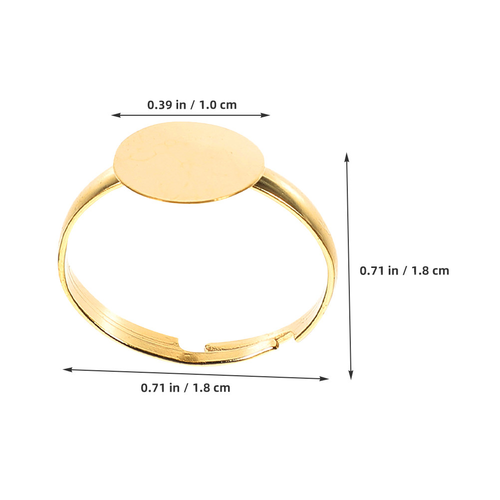 50Pcs Adjustable Ring Blanks F - Jewelry Making Gemstones ulasan dan harga
