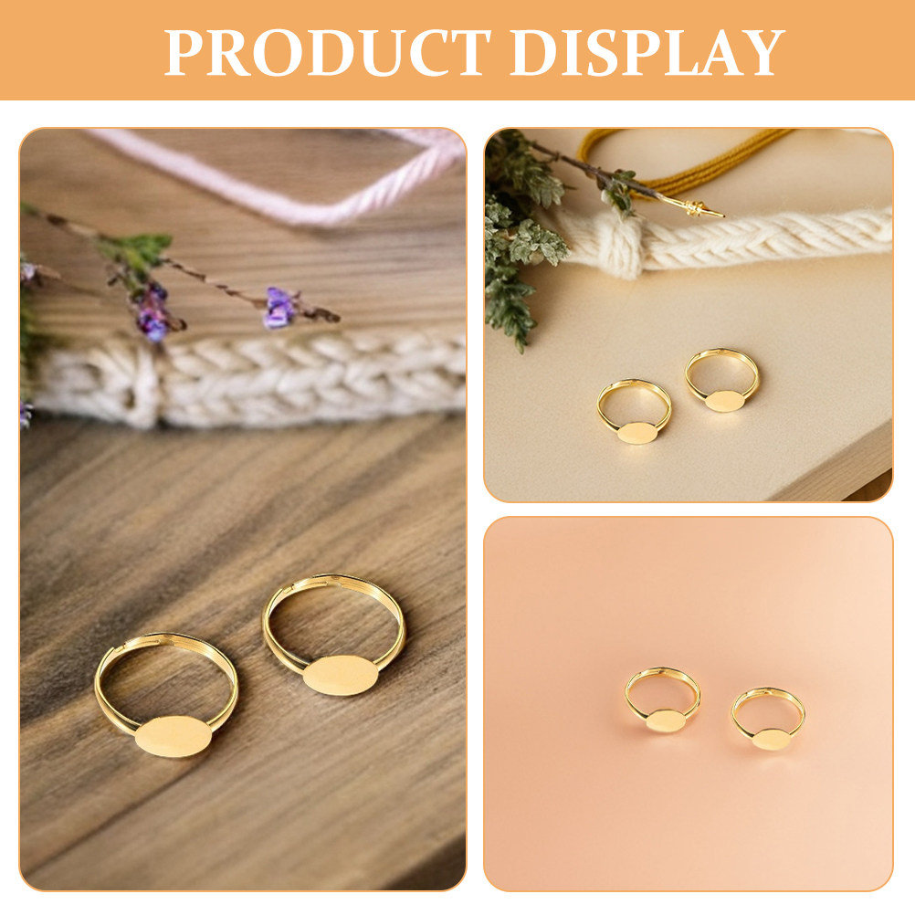 50Pcs Adjustable Ring Blanks F - Jewelry Making Gemstones ulasan dan harga
