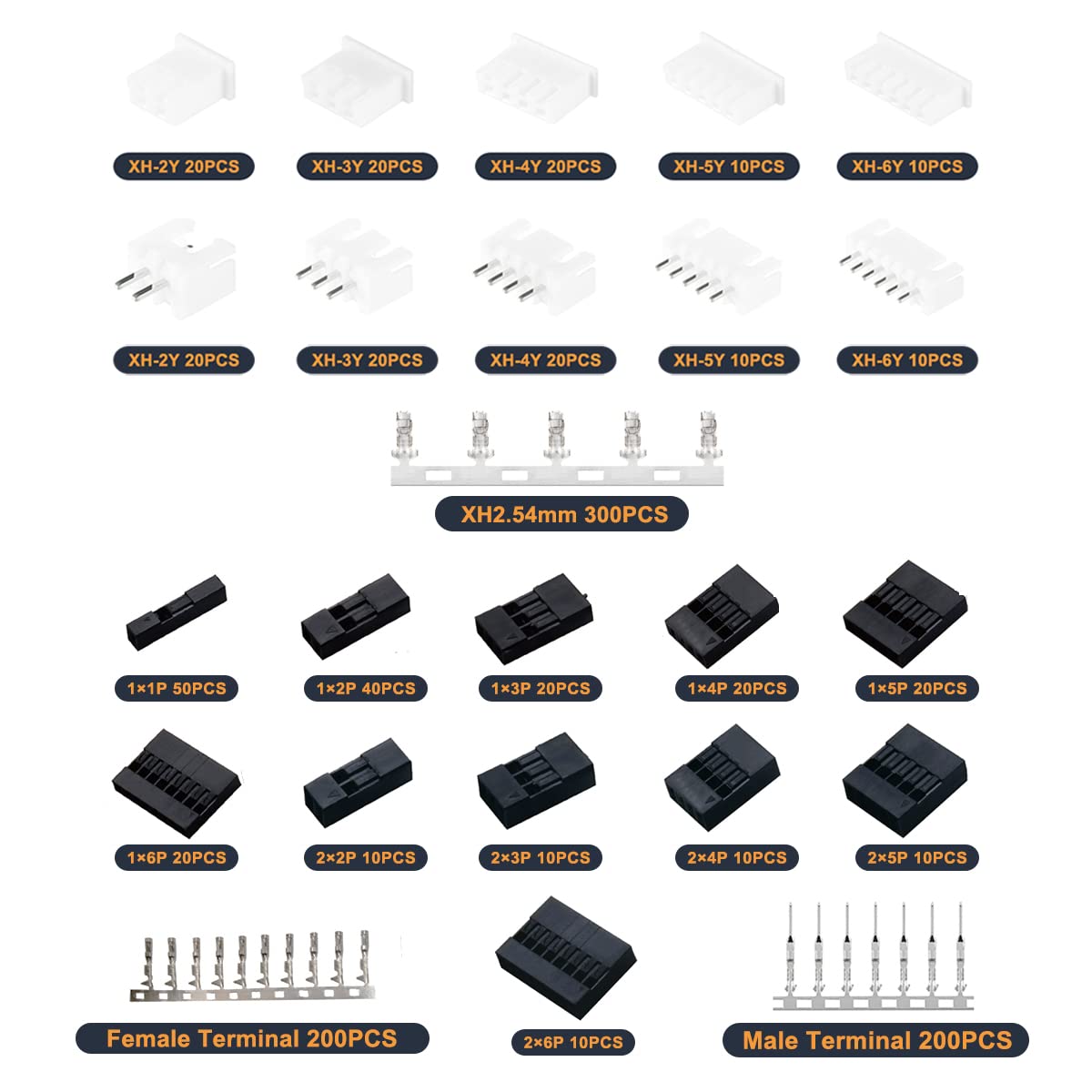 1080PCS Dupont/JST-XH Terminal - Head Pin Assorted ulasan dan harga
