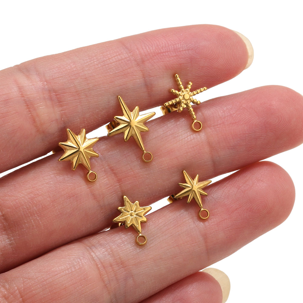 6pcs Stainless Steel Star Earr - Jewelry Making Tutorial ulasan dan harga