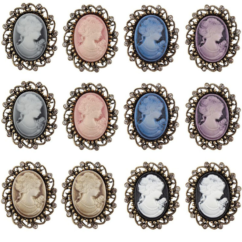 Vintage Queen's Cameo Beauty H - Head Pin Assorted ulasan dan harga