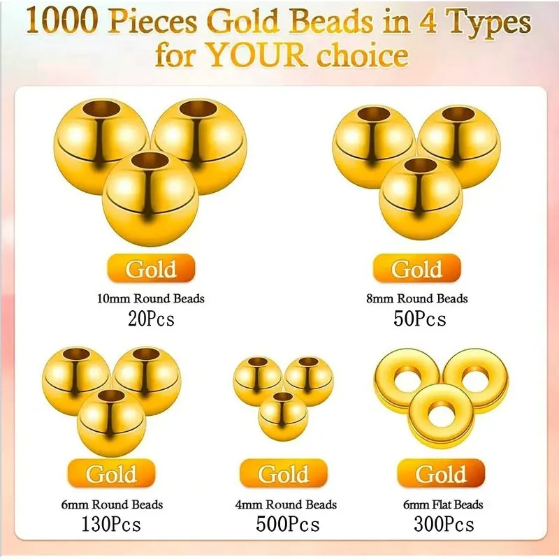 1000pcs Golden Spacer Beads Ki - Jewelry Making Tutorial ulasan dan harga