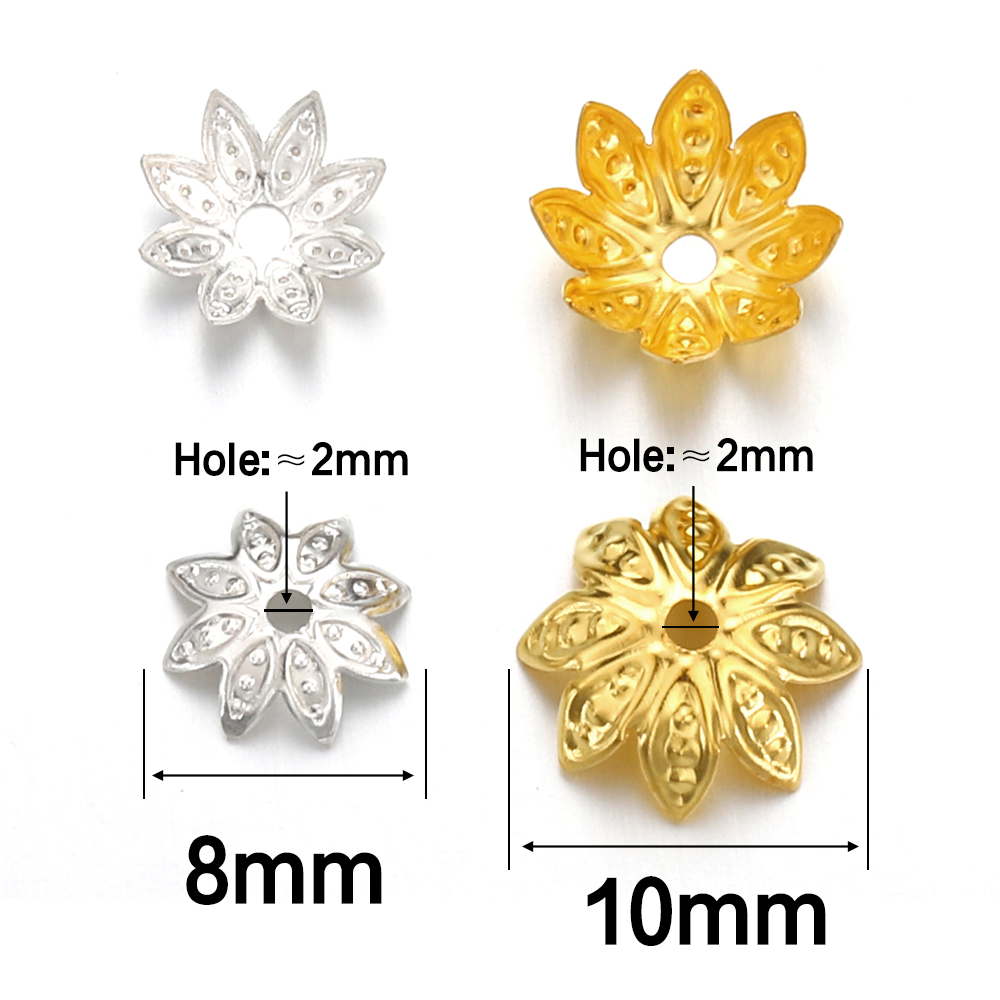 200pcs 8-10mm Gold Flower Bead - Jewelry Making Soldering Kit ulasan dan harga