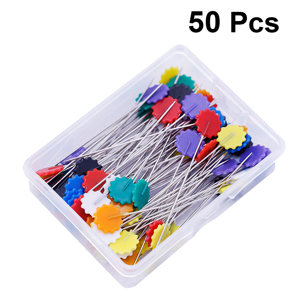 50Pcs Assorted Color Flat Flow - Head Pin Assorted ulasan dan harga