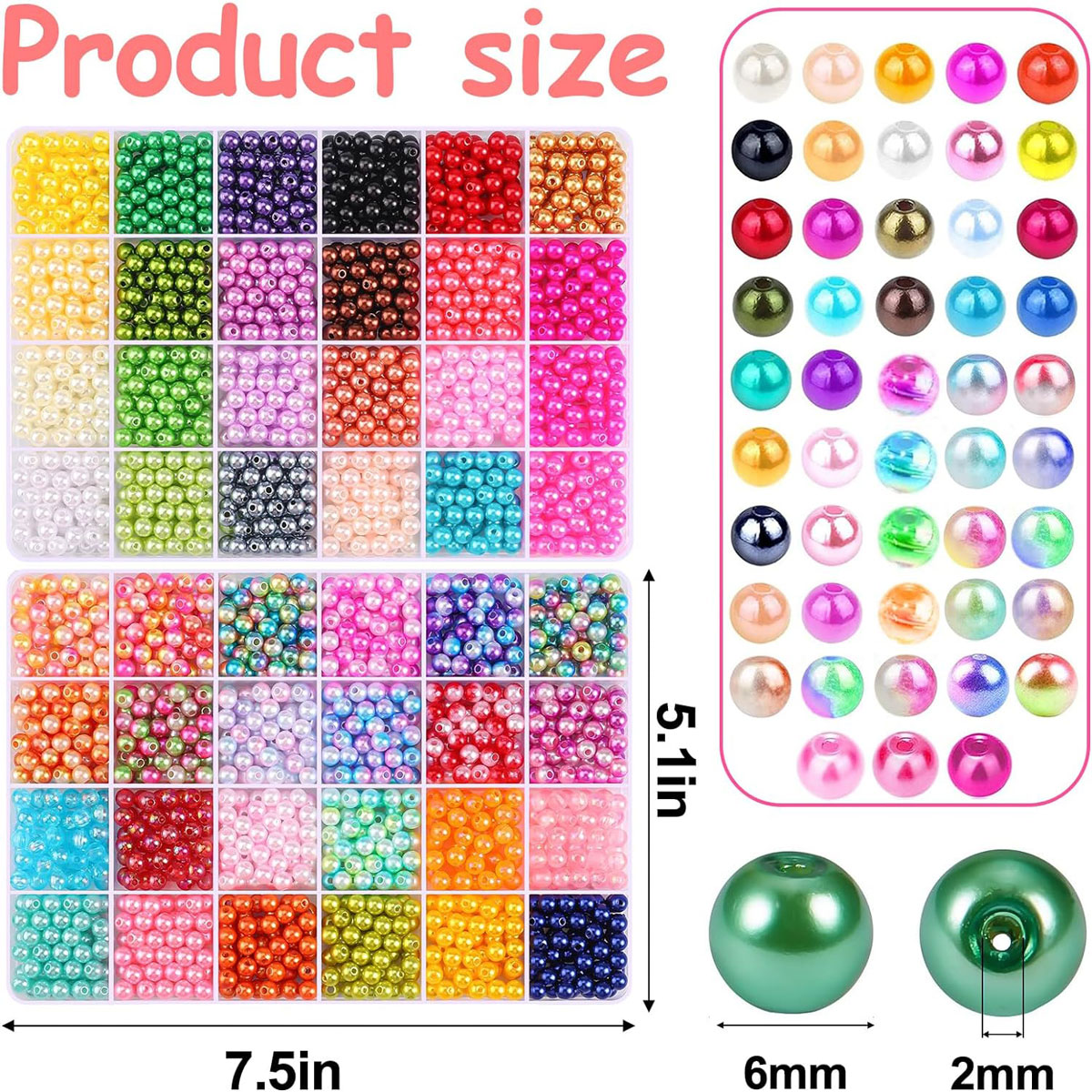 2400PCS 48 Compartments Pearl  - Jewelry Making Tutorial ulasan dan harga